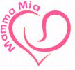 Логотип компании «*mamma mia* магазин одежды для беременных»